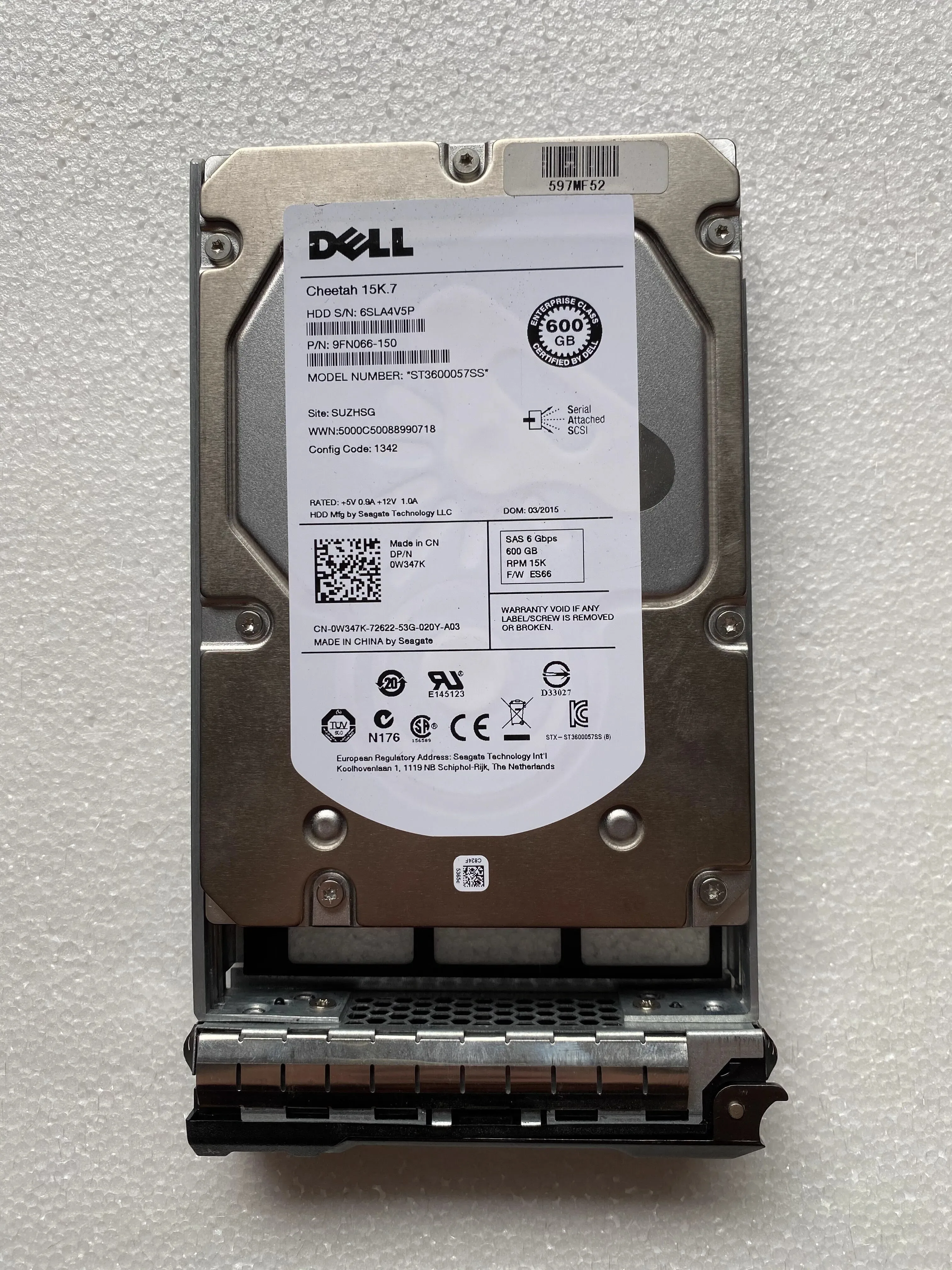 Hdd para dell st3600057ss, 600g, 15k, ss, 3,5 ', 0w347k, w347k