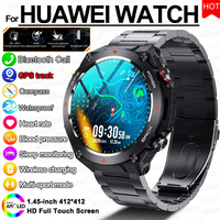 Men GPS Sports Fitness Tracker Military Smart Watches 1.45 Bluetooth Call Watch IP67 Waterproof Smartwatch for Huawei Xiaomi ISO