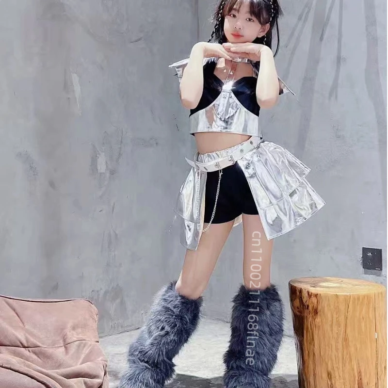 Children's Jazz Dance Costumes with a Sense of Technology, T-stage Runway Costumes, Girl Group Dance, Girls' Performance Costume