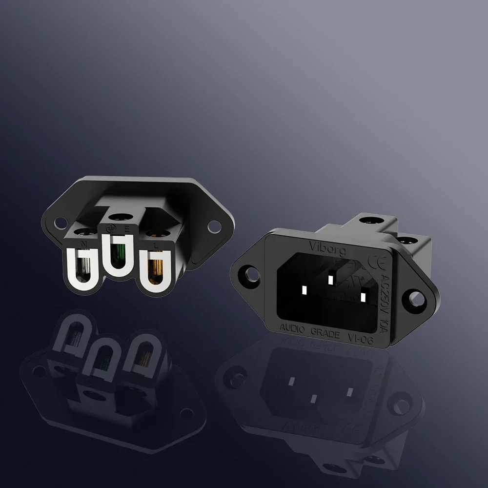 VIBORG VI06BR Розетка IEC из чистой красной меди с родиевым покрытием без припоя