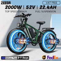 ZEEGR S1 Ebike 2000W Dual Motor 52V 22.4Ah Battery 26*4.0 Fat Tire Electric Bicycle Mountain Snow Off-road Adult Electric Bike