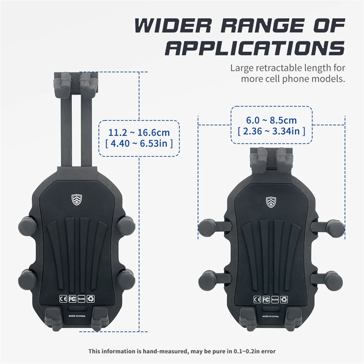 

Motorcycle Phone Mount with Vibration Dampener, 1-Hand Operation Motorcycle Bike Scooter ATV Handlebar Holder