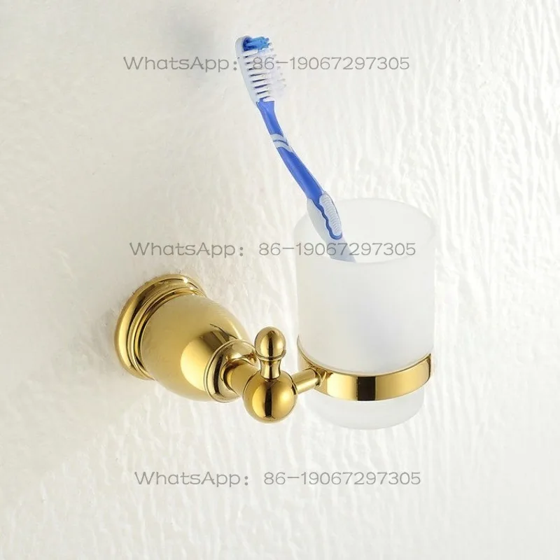 

All-copper gold-plated cup holder, classical European single cup mouthwash cup