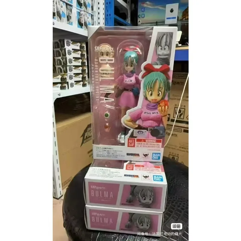 

In Stock BANDAI Original S.H.Figuarts DRAGON BALL BULMA AND MOTORCYCLE SHF Action Figure Model Gift for Kids Foam Box Packaging