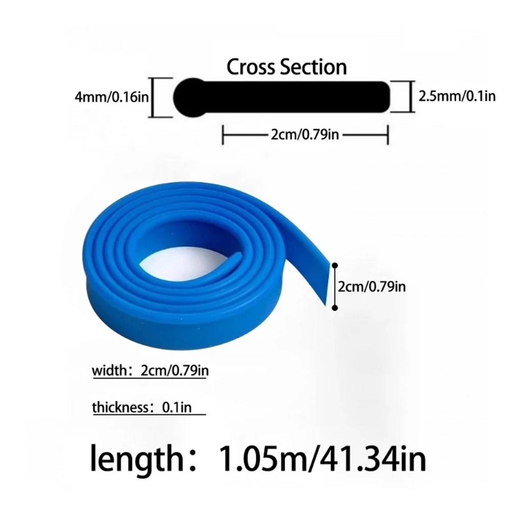 1Pcs Glass Squeegee Refills Black And Blue Squeegee Rubber Leather Strip Glass Cleaning Tool For Tile/Marble Countertop/Mirror