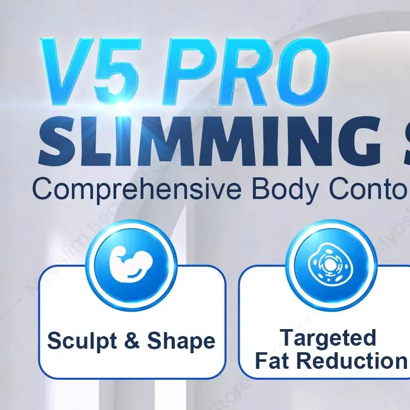 Professional V5 Pro Body Slimming Machine 40K Cavitation RF Vacuum Ultrasound Skin Tightening Lifting Cellulite Reduction Salon