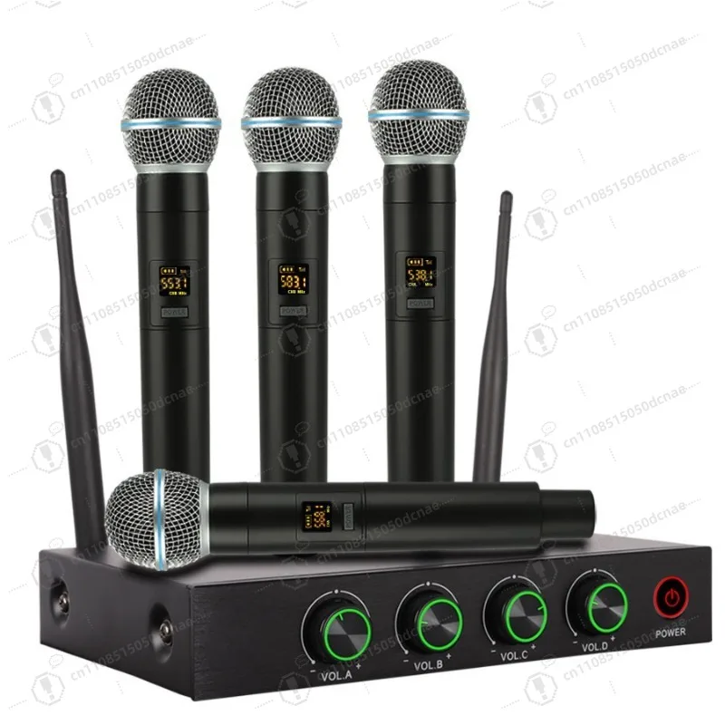 UHF Wireless Microphone 4 Pack UX600 for Home Singing Party Stage Conference Karaoke Mic System