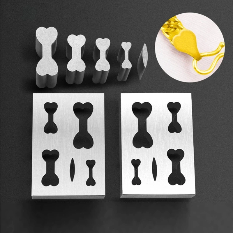 Fast Reach Bone Shaped Clasp Puncher Practical Metal Mold Necklace Bracelet Clasp Stamp Tool Jewelry Making Supplies