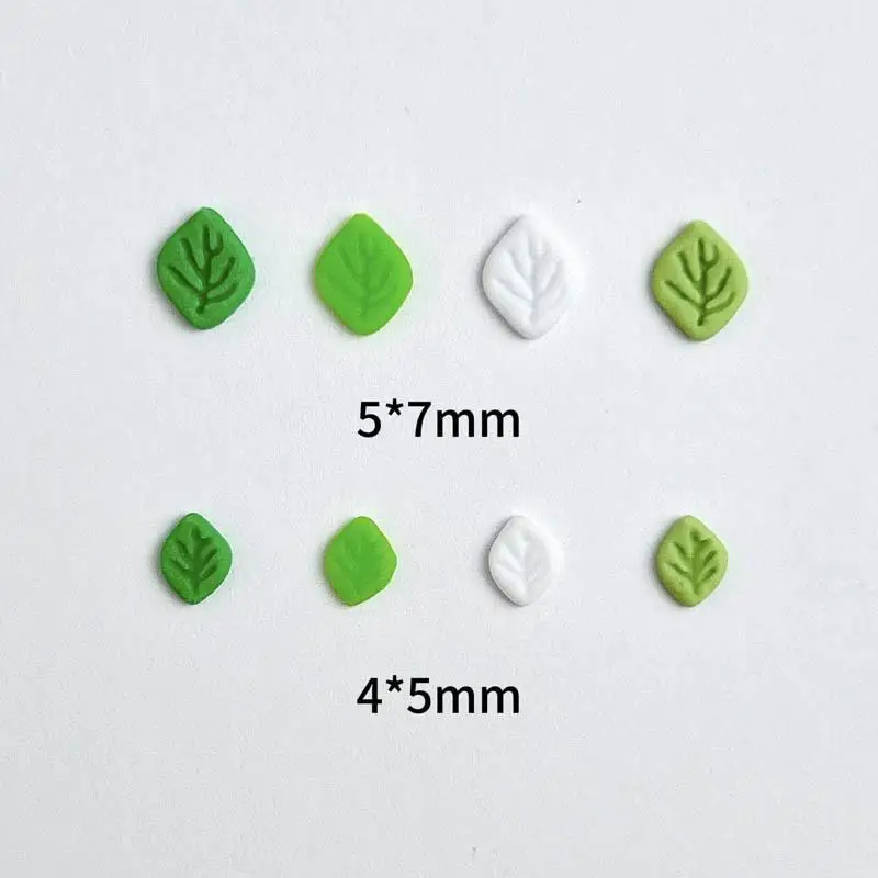 100 pz minimalista Mini resina foglia Nail Charms 3D Fresh Night Glow verde foglia bianca mista Nail Art decorazione fai da te Nail Crafts