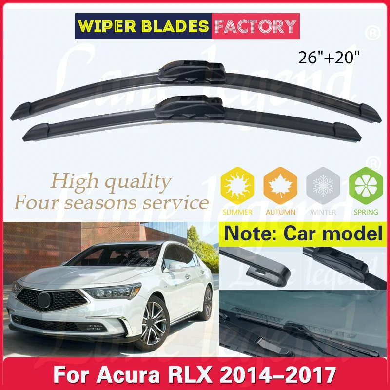 

Car Wiper For Acura RLX 2014 2015 2016 2017 Front Windshield Wiper Blades 2pcs Windscreen Window Auto Accessories 26"+20"