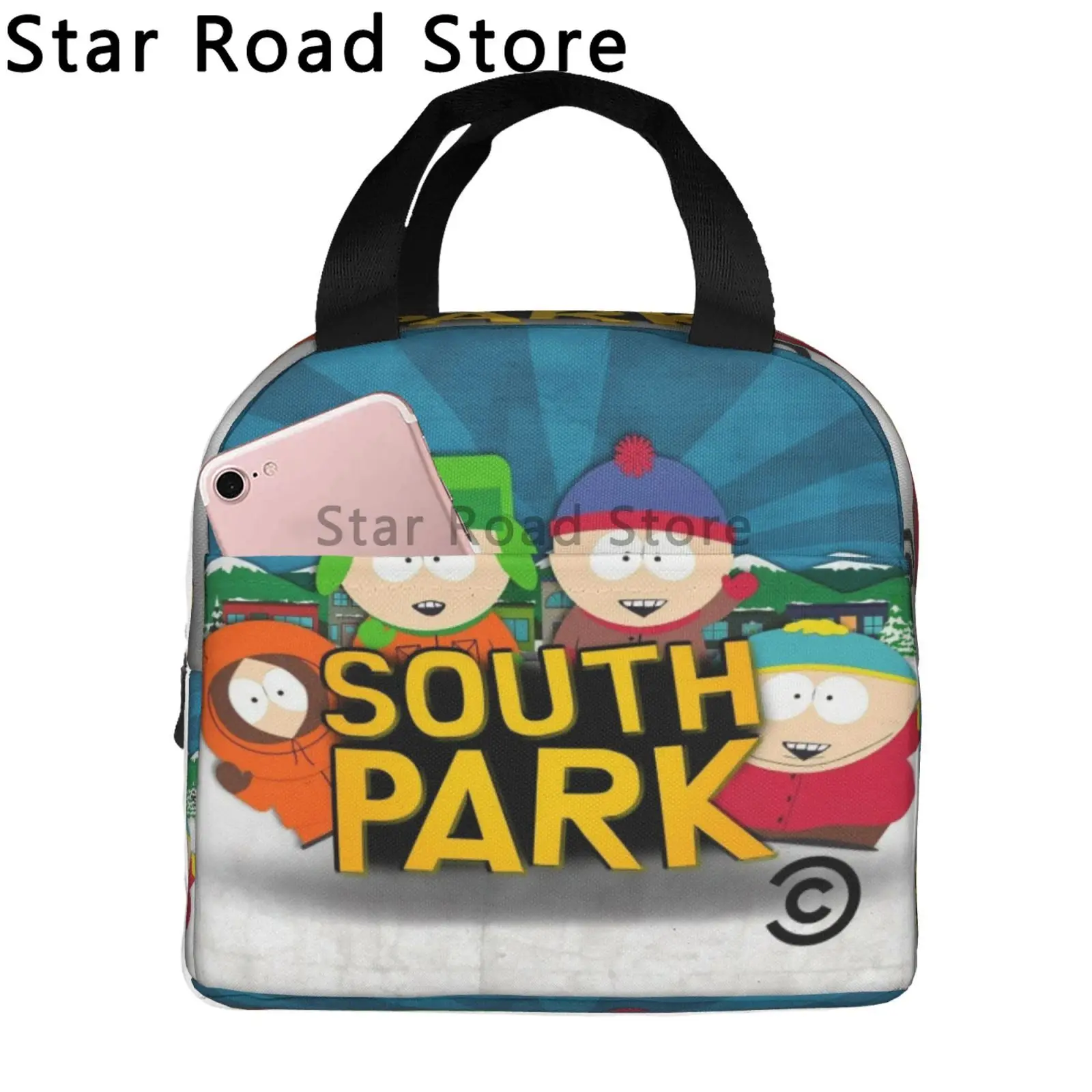 Cartoon Southparks Insulated Lunch Bag Thermal Lunch Container Large Tote Lunch Box Food Storage Bags School Kids Travel