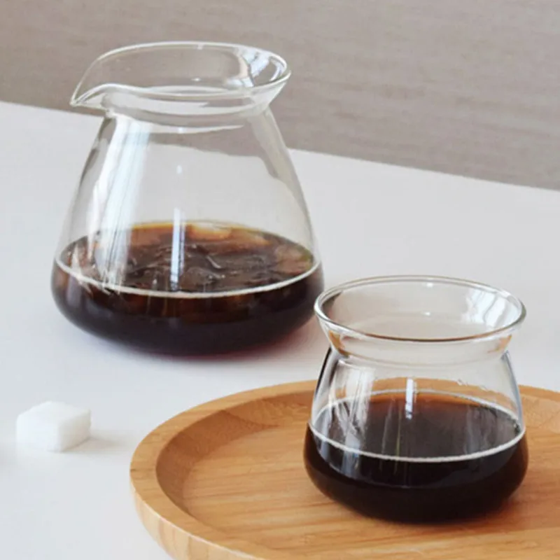 New 520ml 210ml 275ml Heat-resistant Glass Coffee Sharing Pot Coffee Server Hand Made Coffee Maker Teapot Coffee Utensils