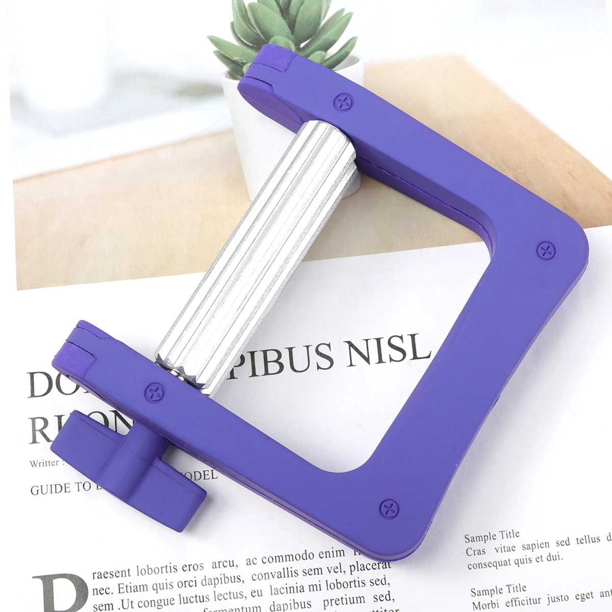 Exprimidor de pasta de dientes de metal, rodillo de tubo duradero de primera calidad para limpiador de crema, herramienta organizadora de baño portátil, azul