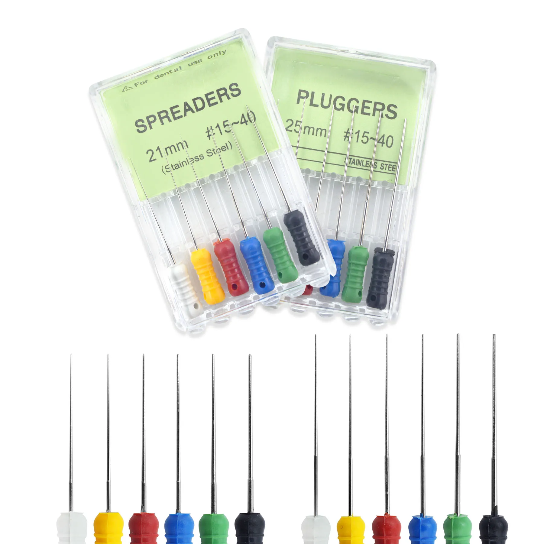 6Pcs/Box Dental Finger Spreaders File Hand Use Stainless Steel Root Cannal Endo Files 21mm/25mm Endodontic Dentist Drills