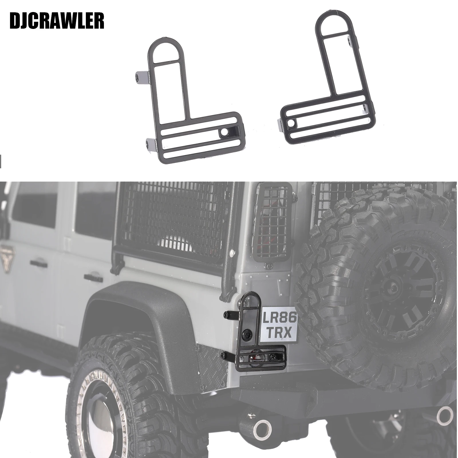 DJC 1/18 Metal Forming Rear Tail Light Cover Protection for TRX4M Defender D90 D110 RC Car Upgrade Parts Accessories