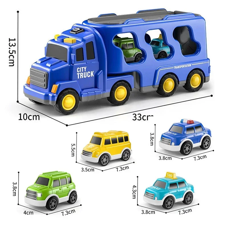 Conjuntos de modelos de vehículos de ingeniería, excavadora, Bulldozer educativo para niños pequeños, regalo, camión portador fundido a presión, coches de juguete
