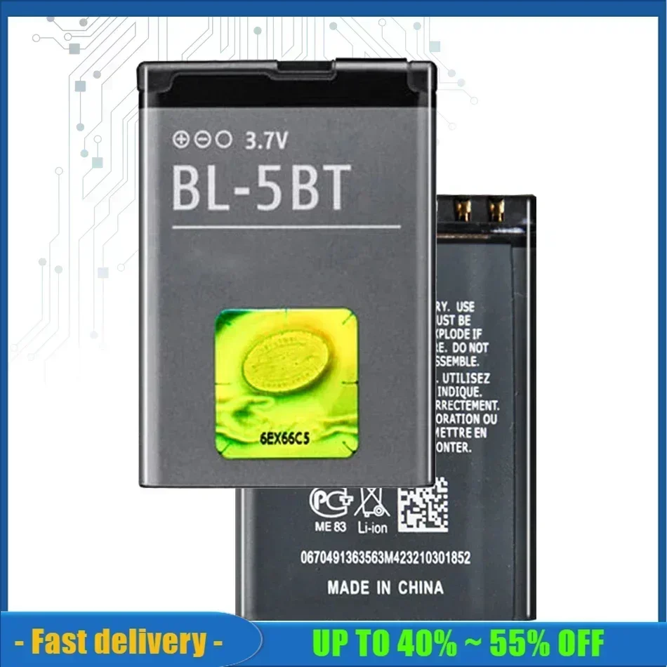 BL 5BT BL-5BT Battery For Nokia 2608 2600c 7510a 7510s N75 BL-5BT 870mAh BL 5BT Battery Replacement Battery