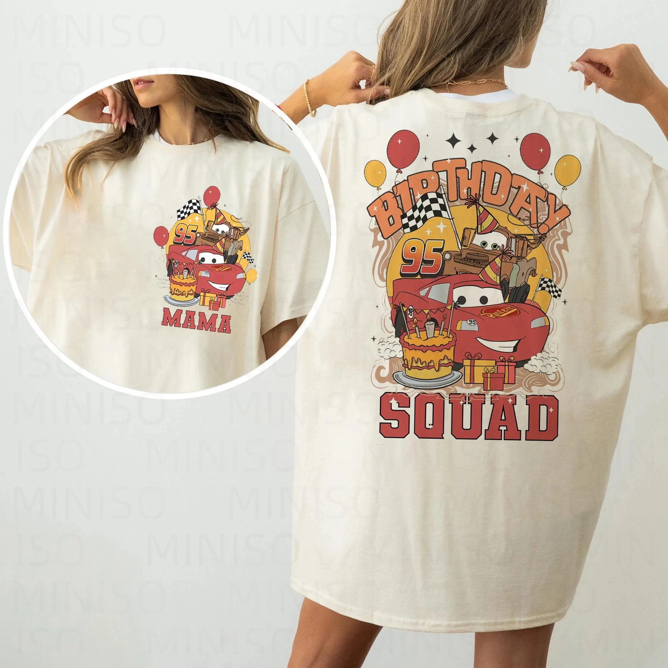 تي شيرت Lightning McQueen لأعياد الميلاد من Disney Cars لعيد الميلاد العائلي تي شيرت McQueen Birthday Boy Tee Pixar Racing Birthday Sweatshirt