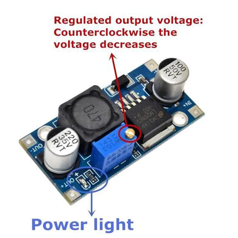 DC-DC Step-down Power Supply LM2596S Module 3A Adjustable Voltage Regulator 24V 12V 5V 3V Step-down Module C1