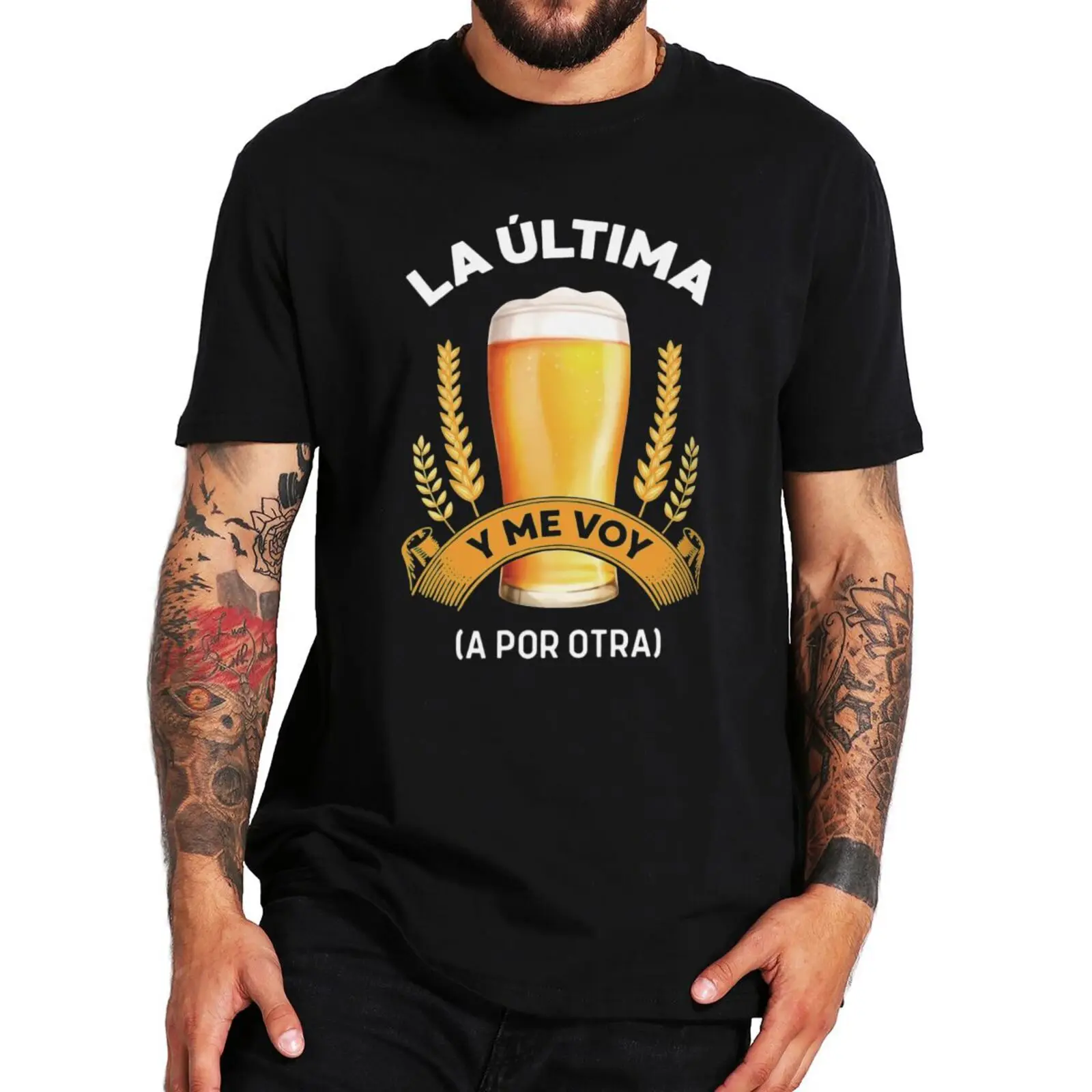

Футболка с надписью «The Last Beer I Will Buy other One», забавный подарок с испанским юмором, ретро топы, 100% хлопок, мягкие летние футболки унисекс