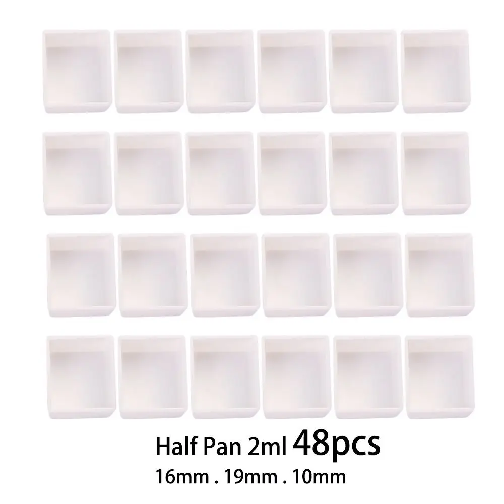 

2ml 6/12/24/48pcs Half Pans Plastic Empty Full Pan Paint Palette Watercolor Paint Grid Art Supplies Painting Supplies
