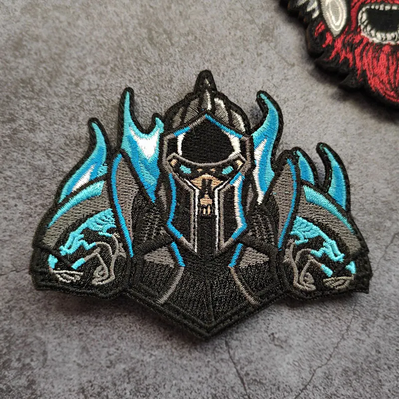 Armored Warrior 3D Embroidery Armor Character Tactical Morale Creative Style Backpack Hook and Loop patches for clothing