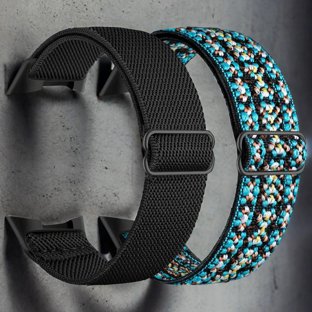 

Комплект из 2 регулируемых нейлоновых ремешков, совместимых с Fitbit Charge 5, сменные ремни из мягкой эластичной ткани с пряжкой, дышащие