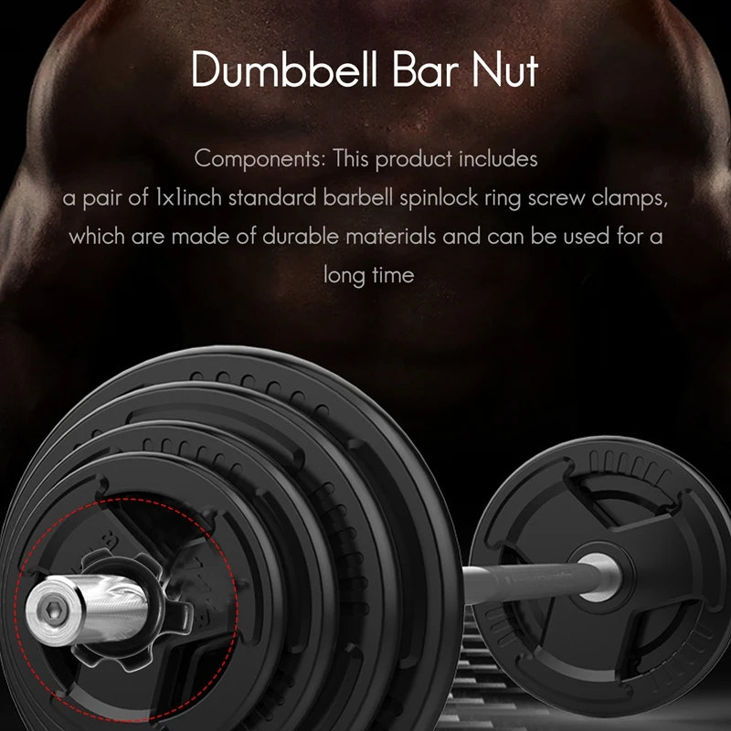 NEW-8Pcs Dumbbell Bar Nut Anti-Slip Spinlock Collars Screw Clamps For Dumbell Weight Lifting Fitness Equipments Accessories