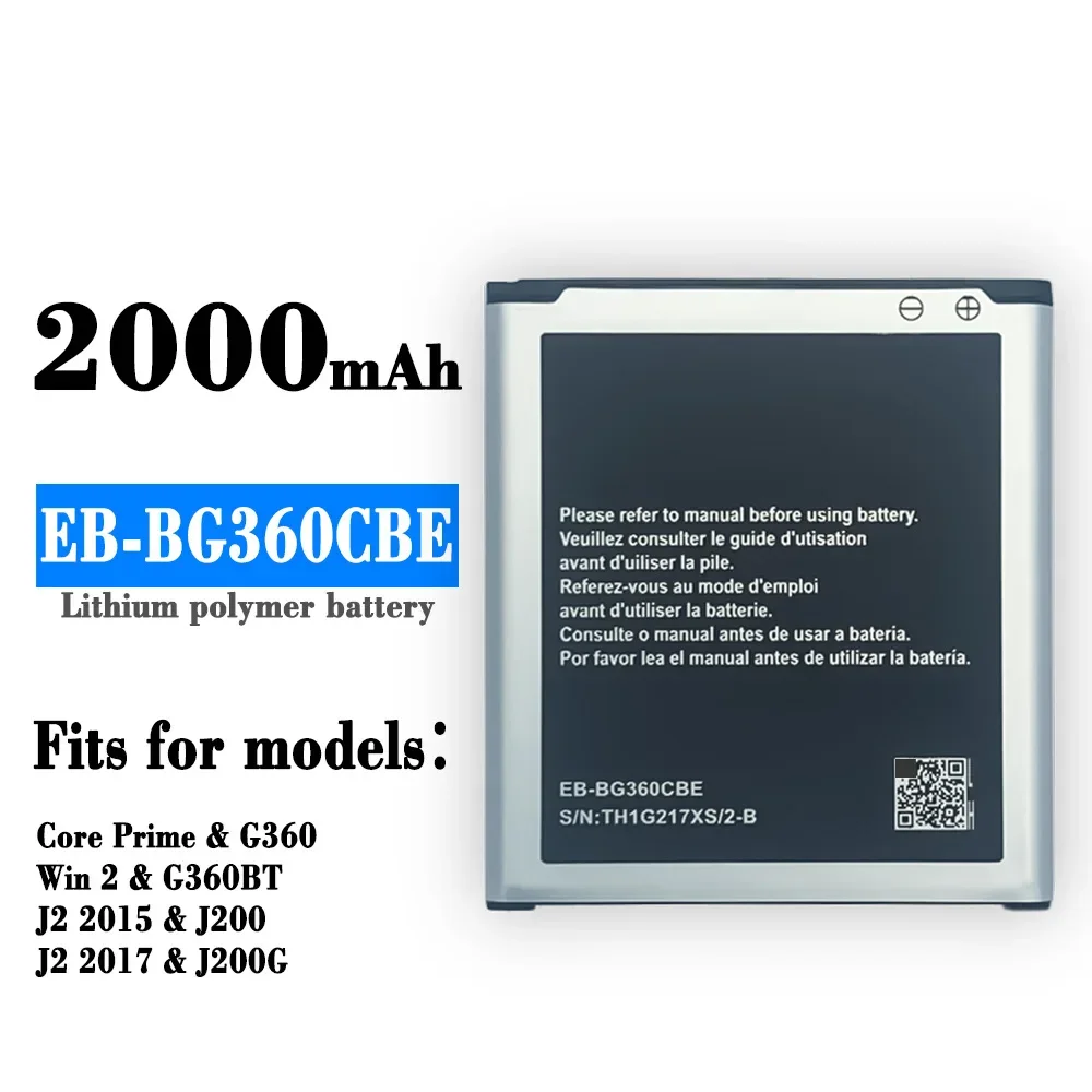 

For SAMSUNG EB-BG360CBC EB-BG360CBE/CBU/CBZ EB-BG360BBE 2000mAh Battery Galaxy CORE Prime J2 J200 G3606 G3609 G3608 New