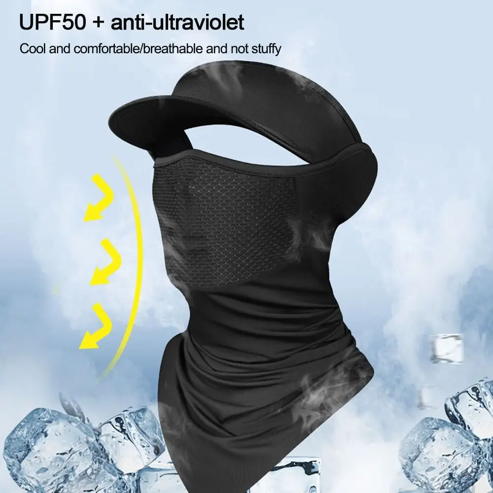 Breathable Ice Silk Face Seamless Scarf Motorcycle Sun Protection Headgear Cover Cycling Sports Breathable Summer Outdoor