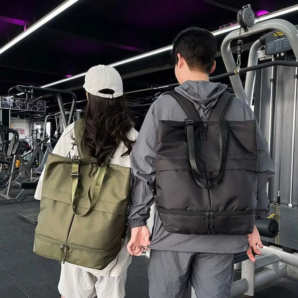 حقيبة ظهر قابلة للطي من قماش أكسفورد، حقيبة كتف للياقة البدنية بسعة كبيرة، حقيبة يد مقاومة للماء لطلاب المدارس