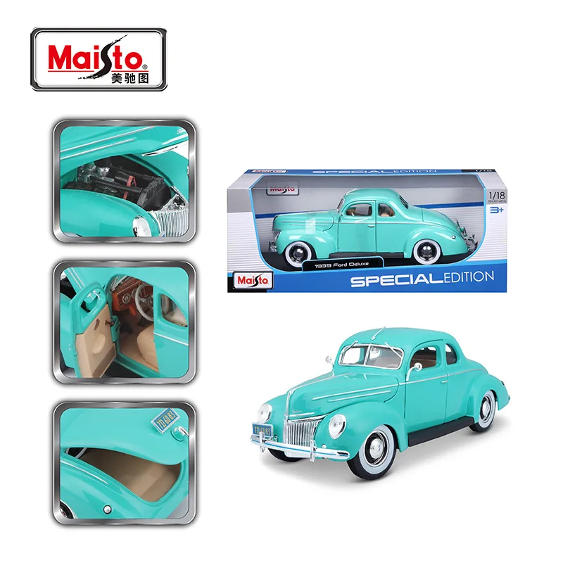 Meichi 1:18 simulation alloy car model Ford vintage car metal car model ornament collection gift