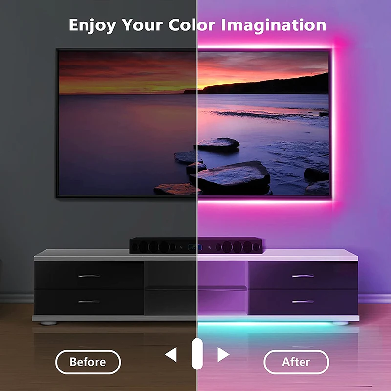 Led Strip Lights Bluetooth Rgb 5050 Smart Rgb Controler Bluetooth Control Rgb Led Tape USB 5V Led Lights For TV Smart