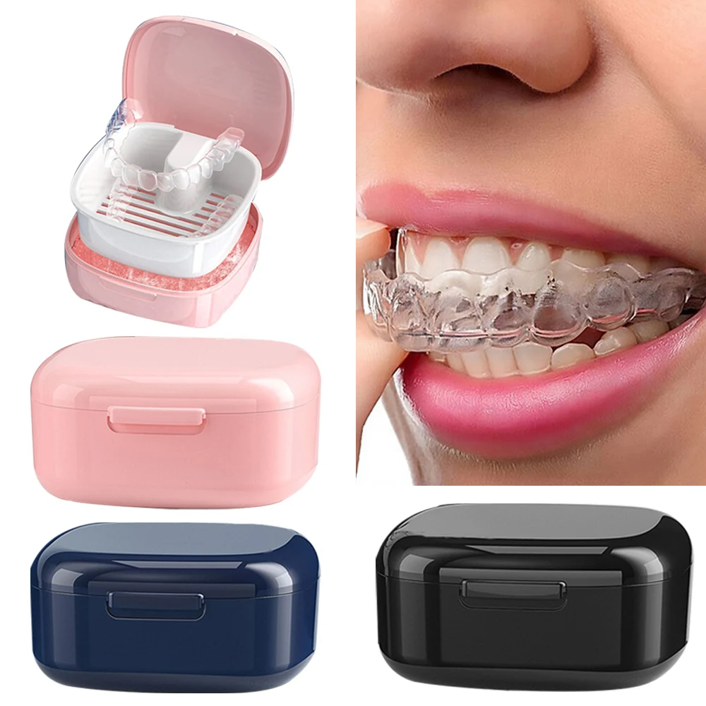 Retainer Case Portable Orthodontic Retainer Braces Storage Box Oral Cleaning False Teeth Box Invisible Teeth Aligner Braces Box