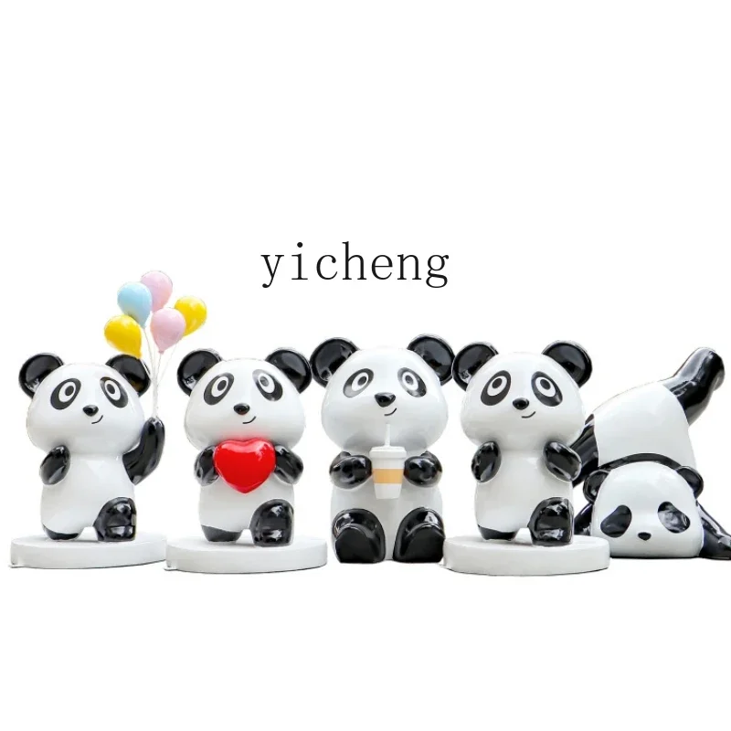 

Outdoor Cartoon Panda Floor Decoration Amusement Park Kindergarten Love Shopping Mall Large Decoration