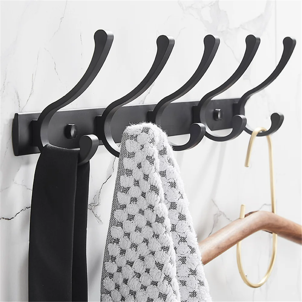 Bathroom Towel Hanger Hook Hat Clothes Rack Coat Hook Nordic Fashion Home Decor Double Wall Hooks Hallway Kitchen Organizer