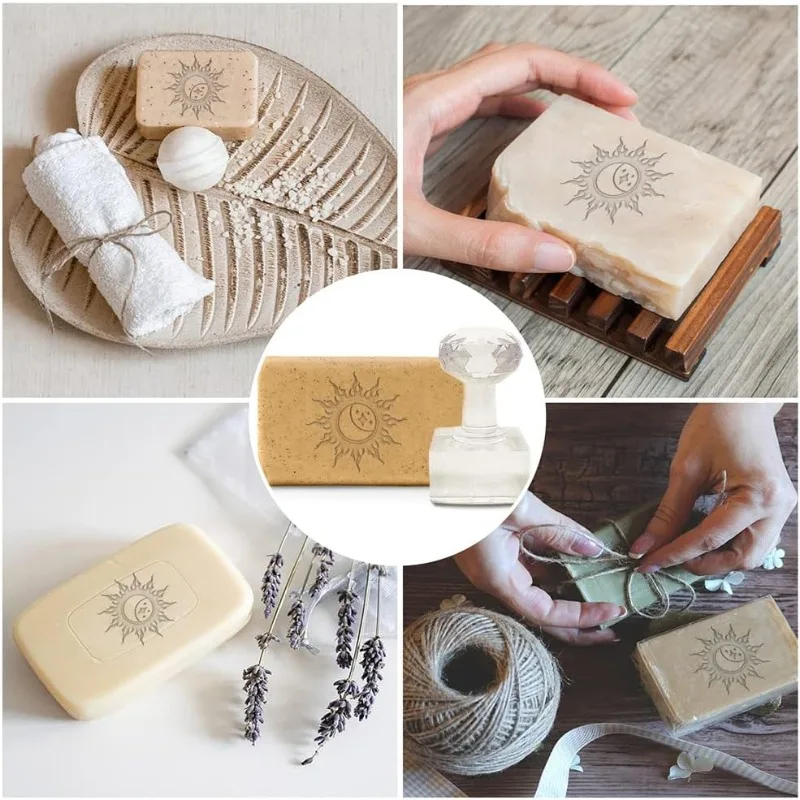 1 pc Handmade Soap Stamp Sun Moon Acrylic Soap Stamp with 1.57\