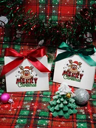 Christmas Goody Gift Boxes with Holiday Xmas Goodie Paper Boxes, School Classroom Party Favor Supplies, Candy Treat Cardboard Co