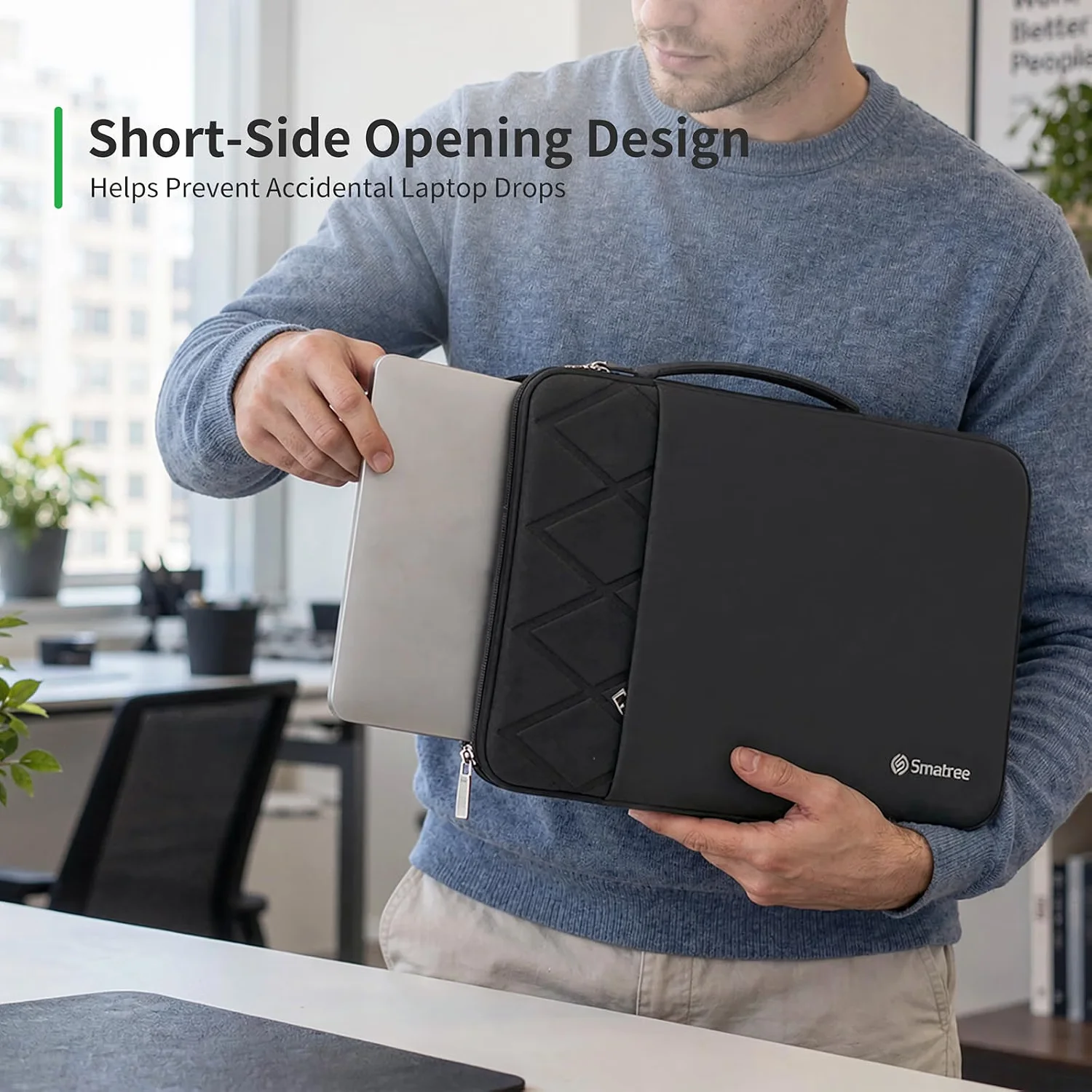 EF457 Shockproof Laptop Sleeve, Protective 14-inch Computer Case with Portable Handle for HP Spectre x360, for MacBook Pro 14