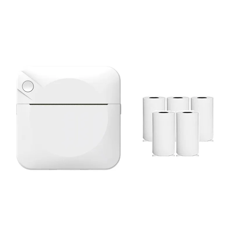 

ATP-Mini Портативный термопринтер этикеток Студенческий неправильный вопрос Фотопринтер штрих-кодов Принтер этикеток с термобумагой Белый