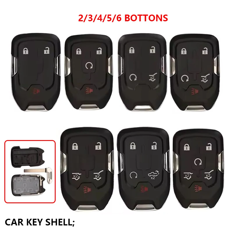 Car Key Fob Case Shell Housing for Chevrolet Tahoe Silverado Suburban Tahoe GMC Sierra Acadia Terrain YUKON 2017 2018 2019