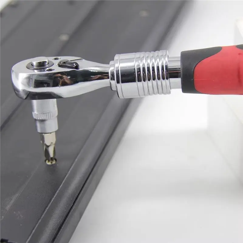 BHBD-Extendable 1/4 Inch Drive 180 Degree Flexible Head Ratchet Spanner Reversible 72 Teeth Socket Wrench From 17 To 22Cm
