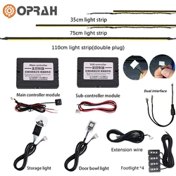 18 in 1 RGB 64 Colors Acrylic LED Ambient Light Parts Replacement Accessories (4 wires 4 pins)