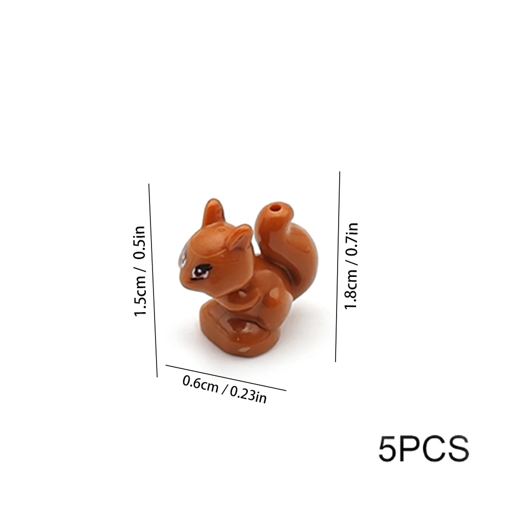 5 قطعة اللبنات الحيوانية السنجاب MOC جديد الحيوان الغابة الرعوية مزرعة مزرعة المشهد قوالب بناء لعب لعب الأطفال #5