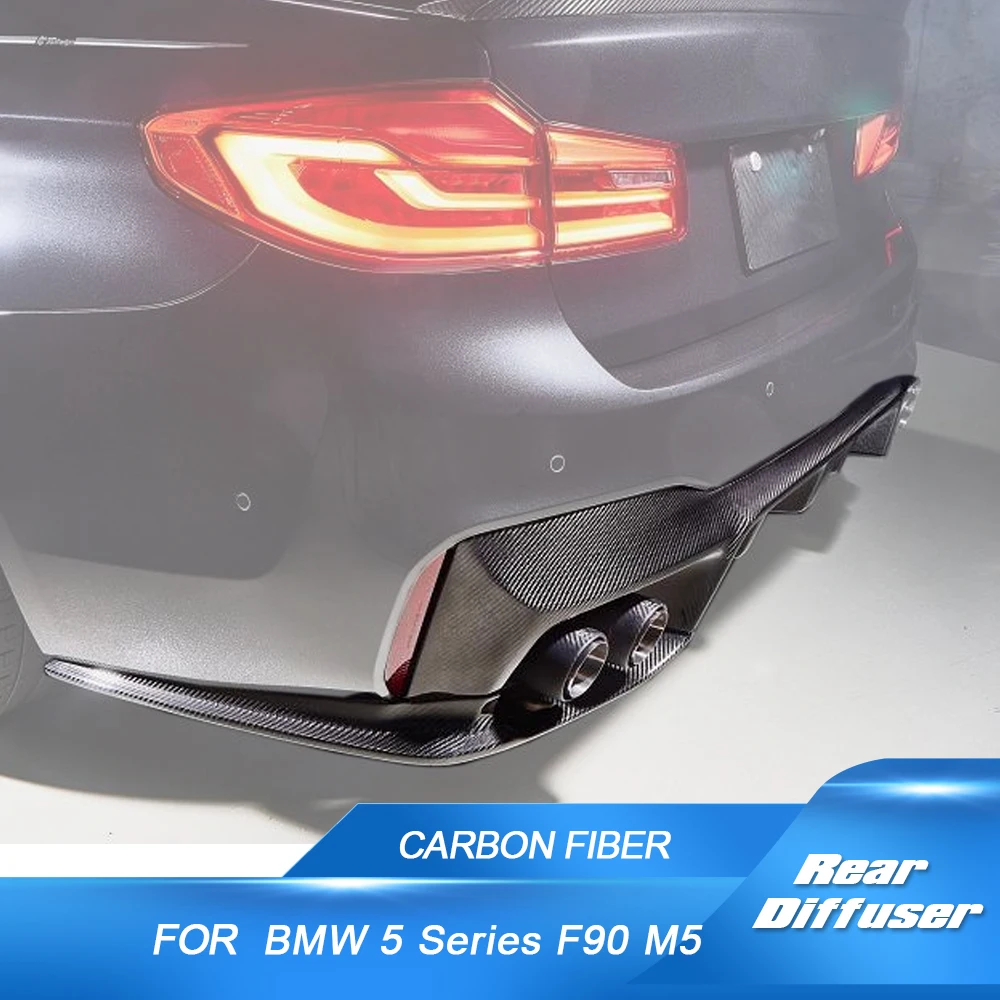 Rear Bumper Diffuser Lip Spoiler for BMW 5 Series F90 M5 2018 - 2020 Car Rear Diffuser Lip Spoiler Real Carbon Fiber 3PCS/SET