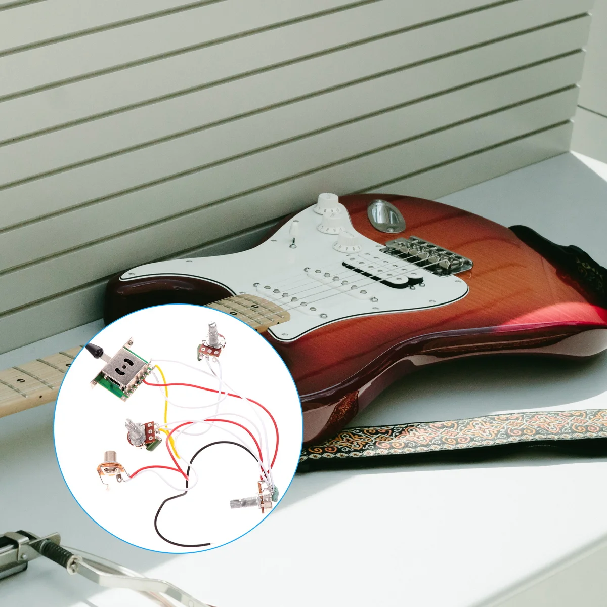 

Electric Guitar Switch Socket Circuit Wiring Long Term Material Easy Mount Replacement Bass Pickup Potentiometer Supplies Guitar