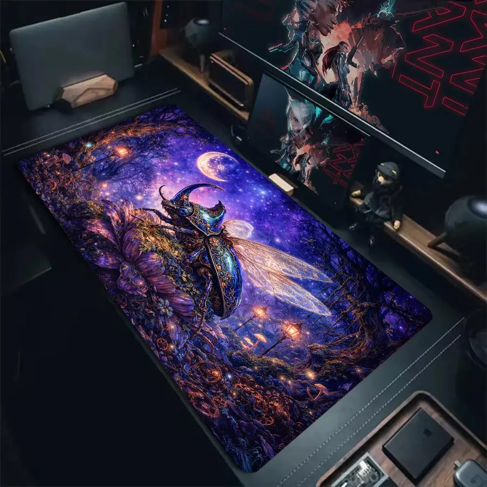 Mysterious Giant Rhinoceros Beetle large Mouse pad Desk Mat Non-Slip Gaming mats office rug pc accessories mousepads desk pad