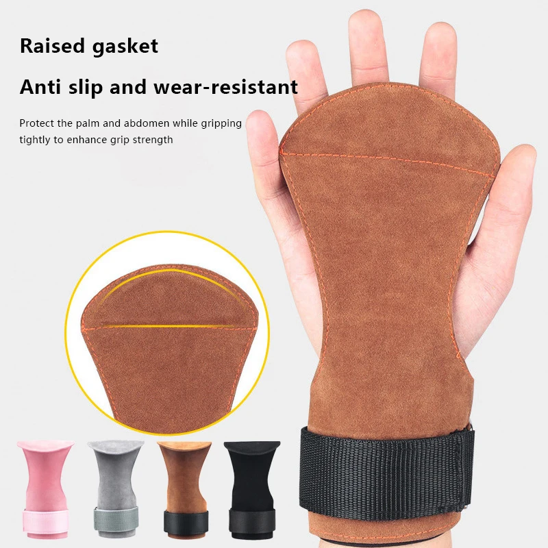

Sports Weightlifting Hand Palms Leather Anti Wear Hand Pads Pull-up Gym Gloves Anti-Skid Wrist Straps Protector Fitness Gloves