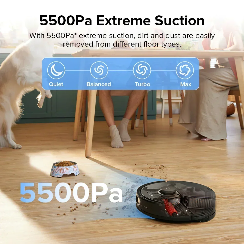 Roborock Q8 Max+ Robot Vacuum Cleaner with Auto Empty Dock 5500Pa Suction 3D Mapping Upgraded Version of Roborock Q7 Max Plus