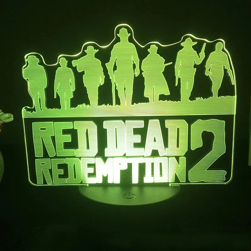 Red Dead Redemptions 2 Game Figure Arthur Morgan Lamp Led Rgb Night Light Cool Cadeau Vriend Gaming Room Tafel Kleurrijke Decoratie